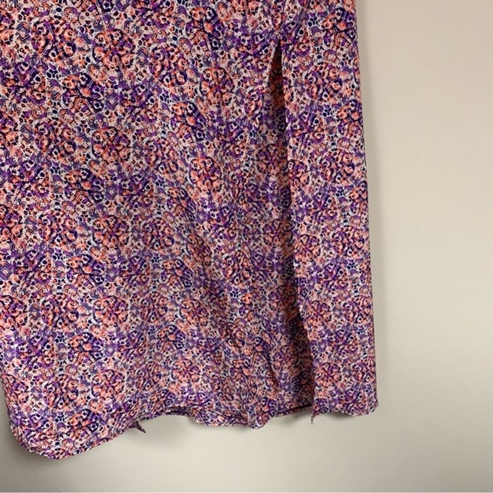 NWT LULAROE Joy Duster Vest Cardigan Womens M Purple Orange Geo Open Front Flowy - Picture 4 of 10